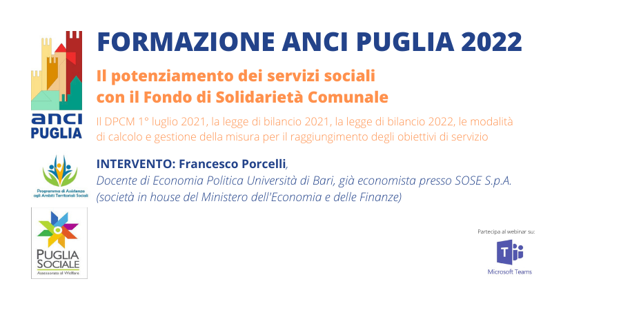 Immagine di copertina: Formazione: Video e slide webinar “Il potenziamento dei servizi sociali con il Fondo di Solidarietà Comunale”