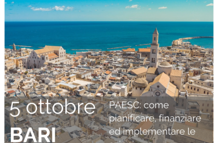 Energia e clima -“PAESC: come pianificare, finanziare ed implementare le azioni”. Il 5 ottobre evento a Bari