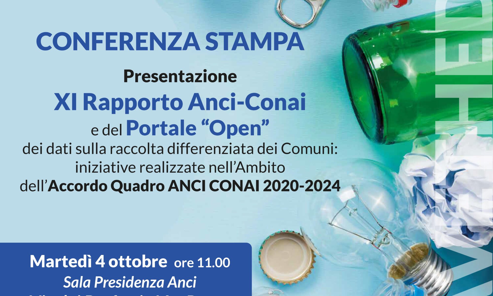 Immagine di copertina: Rifiuti – Nasce “Open” portale Anci-Conai. Conferenza stampa presentazione martedì 4/10