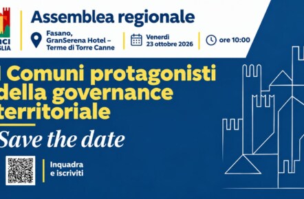 I Comuni protagonisti della governance territoriale – Assemblea Regionale ANCI Puglia 2026 | Fasano, 23 ottobre